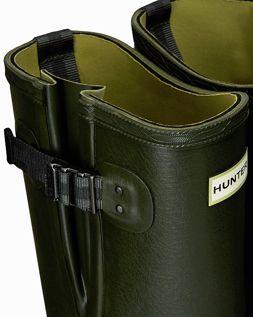 Men Hunter Balmoral Adjustable 3Mm Neoprene | Tall Rain Boots Dark Olive | NZ-72045-DGWF